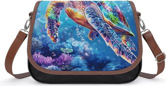 Generic Sea Turtle Family Small Womens Crossbody Bags Shoulder Handbag with Adjustable Strap for Travel