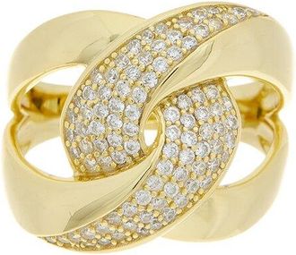 Meshmerise 18K Over Silver Cz Ring