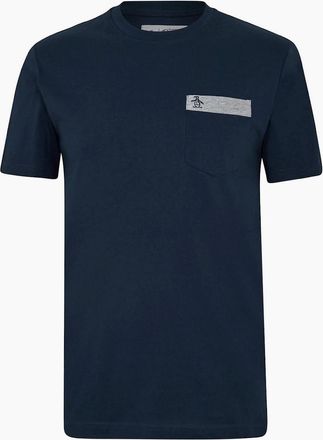 Original Penguin Mens Regular Fit Crew Neck T-Shirt with Chest Pocket - Navy - Size: 2X large