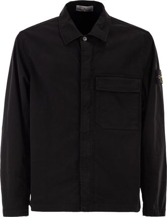 Stone Island Overshirt mit normaler Passform und verdecktem Rei&szlig;verschluss