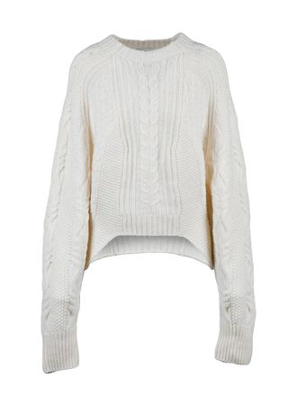 Dondup Asymmetric Knit Wool Sweater with Unique Cable Detailing