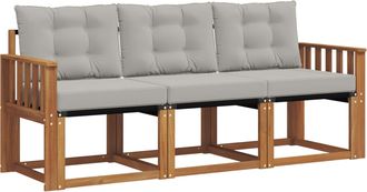 vidaXL Conjunto De Sof&aacute;s De Exterior 3 Uds. Gris Natural Y Claro Vidaxl