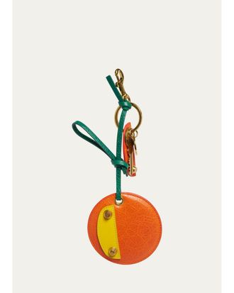 Balenciaga Le City Leather Orange Keyring