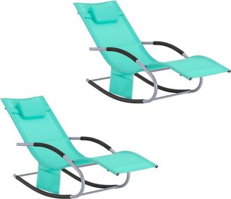 SoBuy 2x muebles de jardin mecedora silla tumbona de exterior reclinable