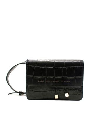 Chylak Black Glossy Croc Belt Bag