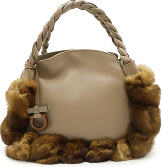 Ferragamo Gancini Leather Handbag (Pre-Owned)