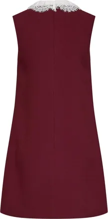 Self Portrait Womens Mini Dress Crepe Burgundy Polyester
