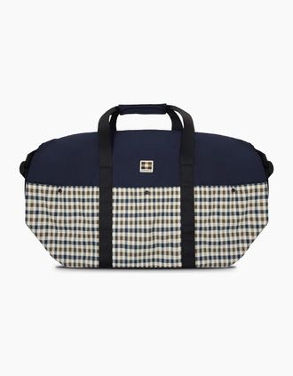 Aquascutum Mens Aquascutum Lamina Check Bagde Travel Bag Navy 01 - Size: OS