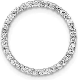Diamond2Deal 14K White Gold Lab Grown Diamond Circle Pendant (0.35ct, VS, G-H)