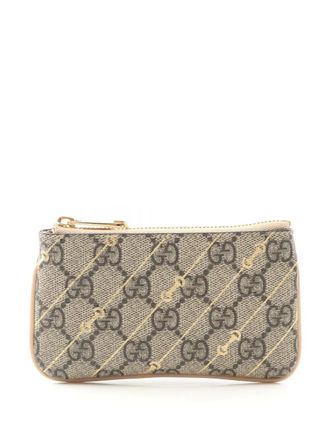 Gucci 2016-2025 GG Supreme Horsebit Wallet small wallets - women - Calf Leather/Leather - One Size - Brown