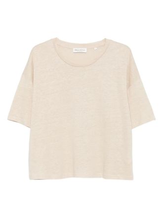 Marc O'Polo linen round-neck T-shirt - women - Linen/Flax - S - Neutrals