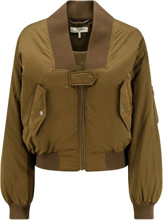 Chlo&eacute; Bomberjack in nylon - Dames - Bomber jackets - Bruin - S - Nylon - Jassen
