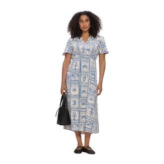 Object Object, Kleedjes, Dames, Veelkleurig, S, Polyester, Objvima S/S Midi Jurk
