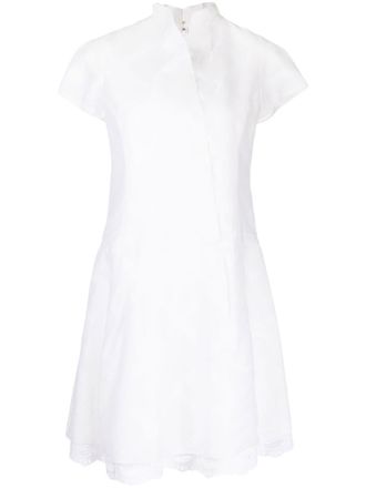 Shiatzy Chen lace-underlay cotton dress - women - Cotton/Polyamide/Polyester - 38 - White