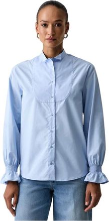 Twinset Overhemd met opstaande kraag - Dames - Overhemden - Blauw - S - Katoen - Overhemden