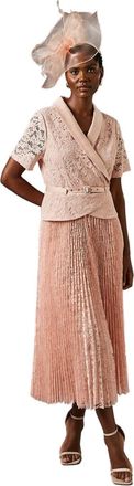 Coast Womens Lace 2-in-1 Jacket Dress Blush
