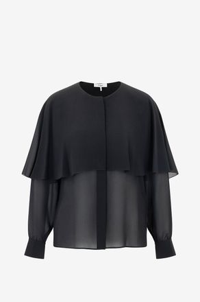 Chlo&eacute; Cape-Bluse aus Seidengeorgette