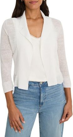 Nic+Zoe Featherknit Linen Blend Cardigan in Paper White at Nordstrom, Size Xx-Large