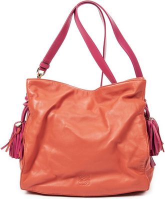 Loewe Pre-owned Womens Tassel Flamenco Shoulder Bag - Pink - One Size