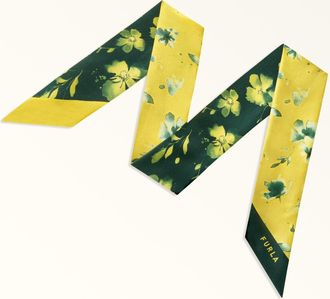 Furla Metropolis Bandeau Toni Museum Yellow Multicolore Twill Di Seta Con Stampa Ditsy Garden Donna