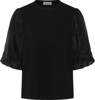 Soaked In Luxury SLMarigold Puff Tee - Dames - Tops - Zwart - Maat: XS Viscose
