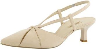 Paul Green Daria Slingback Kitten Heel Pointed Toe Pump in Biscuit Suede at Nordstrom, Size 6.5Us