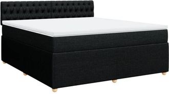 vidaXL Vidaxl - Cama Box Spring Con Colch&oacute;n Tela Negro 180x200 Cm