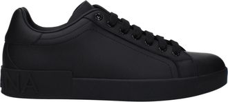 Dolce & Gabbana Hombres Zapatillas de Cuero Negras