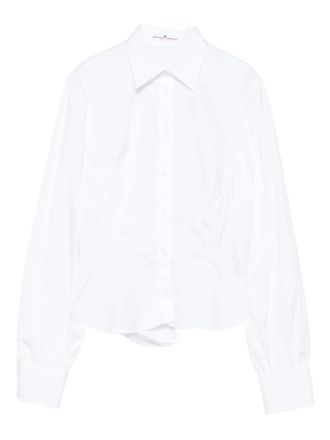Ermanno Scervino ruched-panel collared shirt - women - Cotton - 44 - White