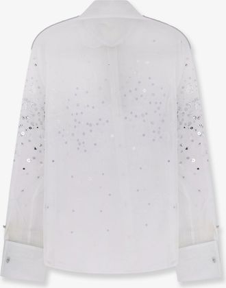 Retrof&ecirc;te Womens Shirt With All-Over Rhinestone Details Green Nylon