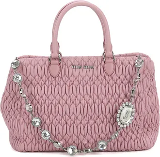 Miu Miu Pink Leather Tote Bag (Pre-Owned)