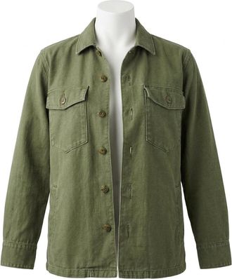 Faherty Savannah Cotton Overshirt In Fatigue