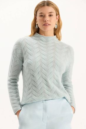 Tyler B&ouml;e Gracie Basketweave Mock Neck Sweater In Above The Clouds