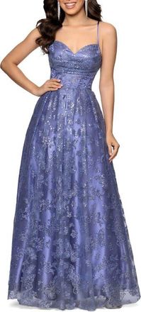 Blondie Nites Butterfly Motif Sequin Ballgown in Periwinkle at Nordstrom, Size 0
