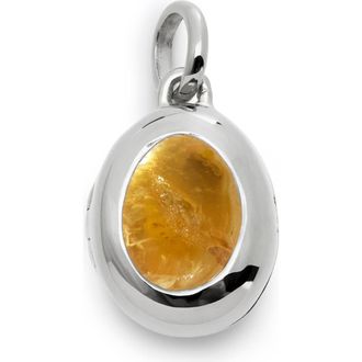 Monica Vinader Birthstone Locket Pendant in Sterling Silver /Citrine at Nordstrom