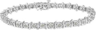 House of Brilliance Silver 1.0 Ctw Diamond S-Curve Link Miracle-Set Tennis Bracelet at Nordstrom, Size 7