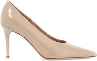 Gianvito Rossi Leren puntige neus pumps - Dames - Pumps - Beige - 38 1/2 EU - Leer - Schoenen