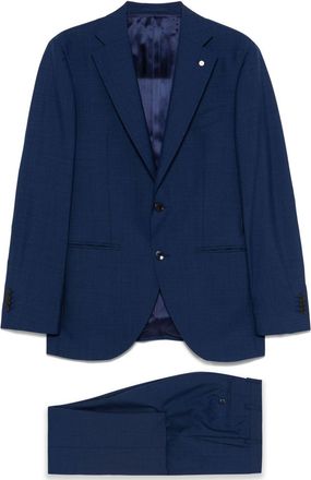 Lubiam Navy Blue Tailored Wool Suit