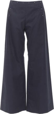 Jean Paul Gaultier navy silver button wide leg pants