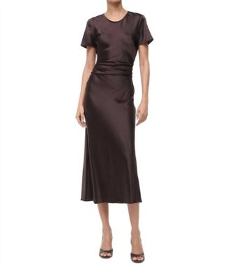 Staud Marcel Silk Dress In Earth