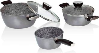 Jata Bateria Cocina Full Induction 3 Piezas Hbat3700, Bater&iacute;a Cocina Full Induction 3 Piezasfabricado En Aluminio Estampado De Alta Calidadcapacidad De Oll