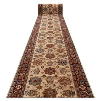 RugsX RugsX Keshan Wool Runner in Beige | Size: 90 cm x 200 cm