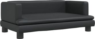 vidaXL Sofá para niños de cuero sintético negro 80x45x30 cm Vidaxl