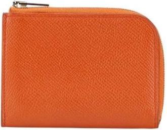 Herm&egrave;s Pre-owned Wallets, female, Orange, Size: ONE SIZE Pre-owned Remix ID Vau Epsom Coin Purse