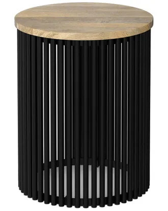 Simpli Home Demy 20In Solid Mango/Metal Tall Industrial Side Table