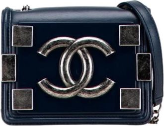 Chanel Pre-owned Vintage Crossbody Bag - Dames - Vintage Schoudertas - Blauw - ONE Size - Leer - Vintage