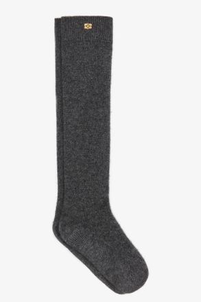Ganni Mixed Dark Grey Wool Mix Socks