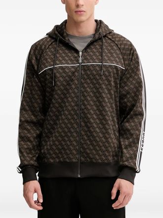 Guess Co 4G logo zip-up hoodie - men - Polyester - M - Brown
