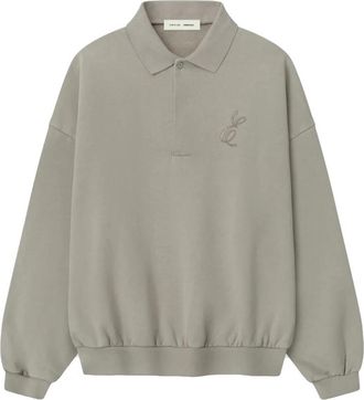 Fear of God Geborduurde Klassieke Polo Sweater - Heren - Sweatshirts - Grijs - M - Katoen - Hoodies & sweatvesten