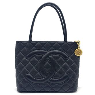 Chanel Black Grained Calfskin Tote Bag (Pre-Owned)